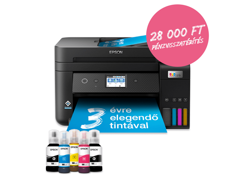 Epson L6290 színes MFP, DUPLEX, 14 000/5200 oldal tintával