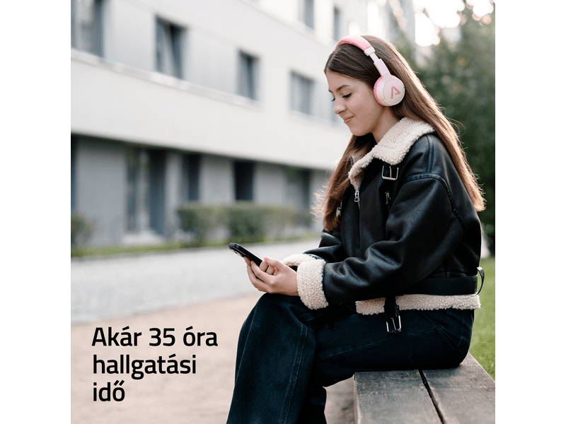 Lamax BaseKid1 Bluetooth gyerek fejhallgató, pink (LXOHMBAKI01PA)