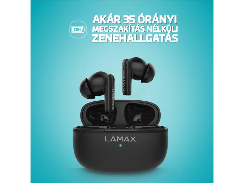 LAMAX Clips1 Play Black TWS fülhallgató, fekete