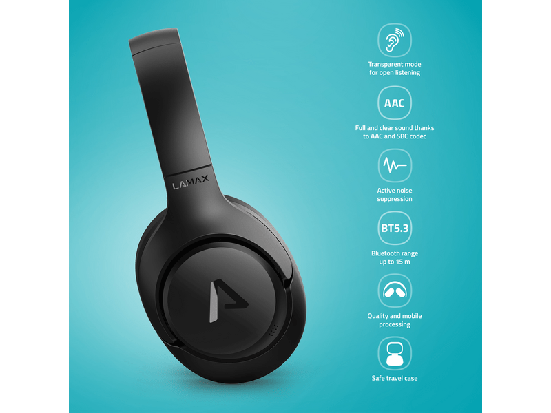 LAMAX NoiseComfort2 ANC Aktív zajszűrős fejhallgató