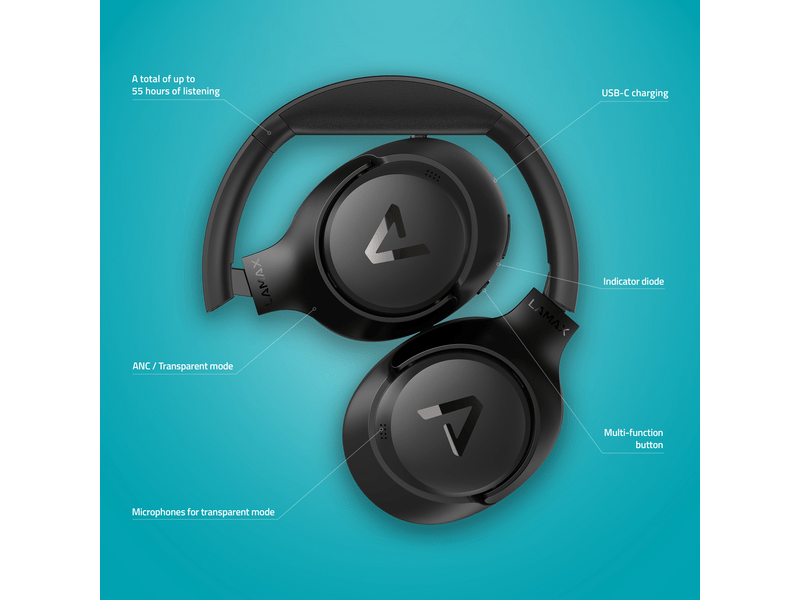 LAMAX NoiseComfort2 ANC Aktív zajszűrős fejhallgató