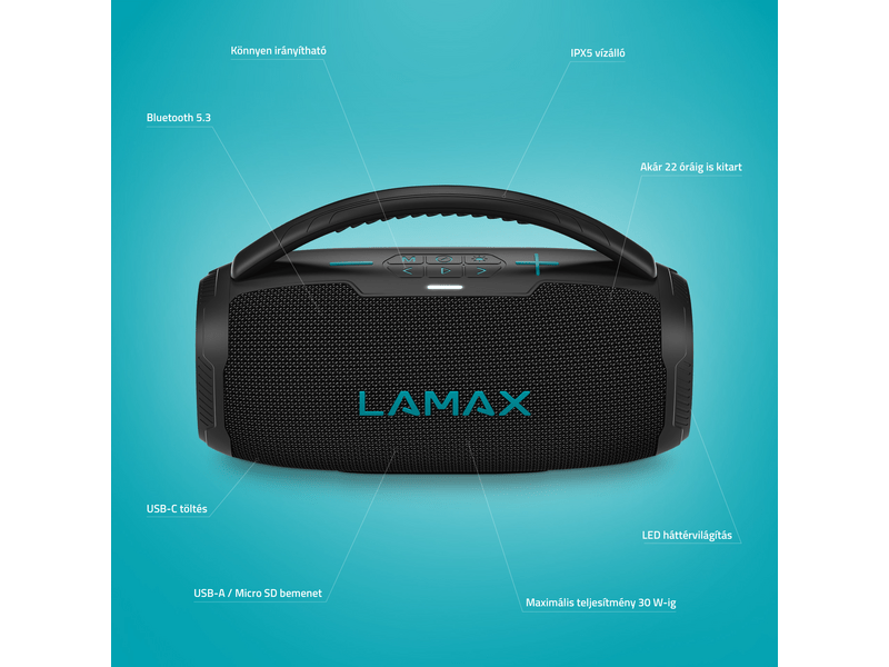 LAMAX PartyGo1 Mini Hangszóró (LXPSMPGO1MIBA)