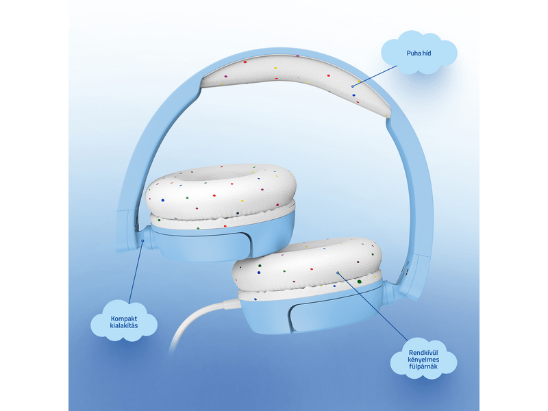 LAMAX Soundkid1 Vezetékes gyerekfejhallgató, kék