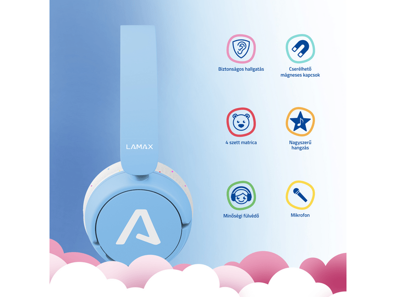 LAMAX Soundkid1 Vezetékes gyerekfejhallgató, kék