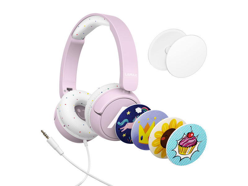 LAMAX Soundkid1 žičane dječje slušalice, ružičaste