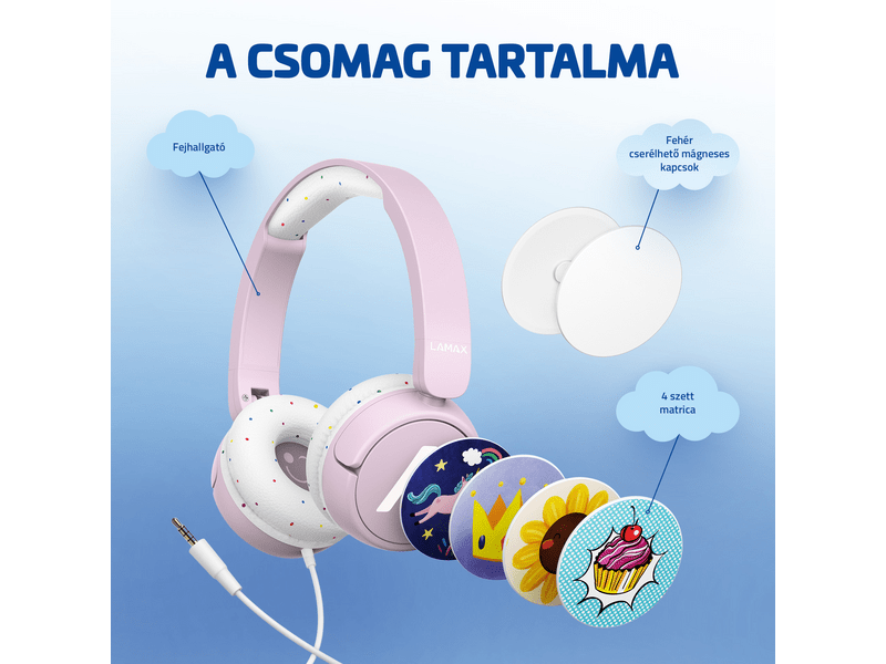 LAMAX Soundkid1 žičane dječje slušalice, ružičaste