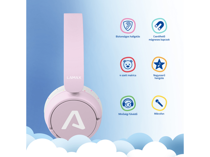 LAMAX Soundkid1 Vezetékes gyerekfejhallgató, rózsaszín