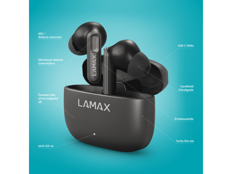 LAMAX SteelClips1 ANC TWS fülhallgató
