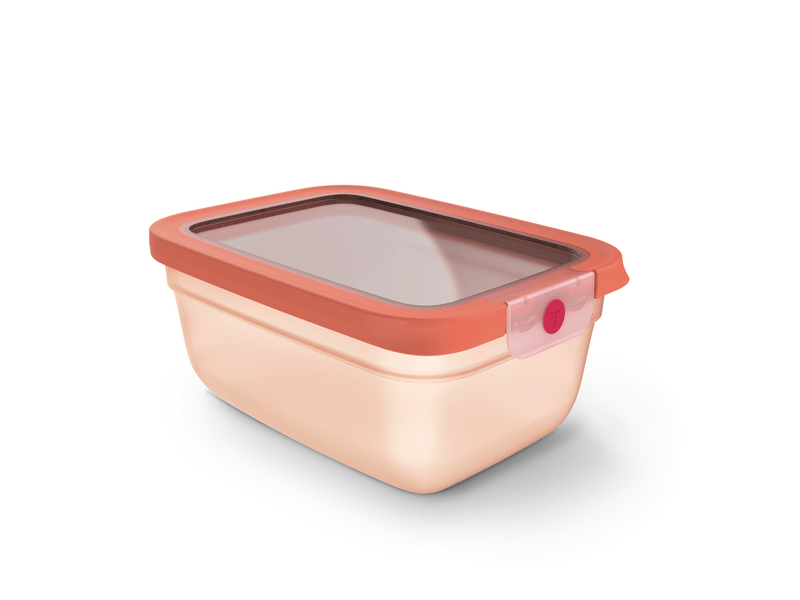 Tefal OneClick Négyszögletű tároló, 1,5l, narancs (N1211110)