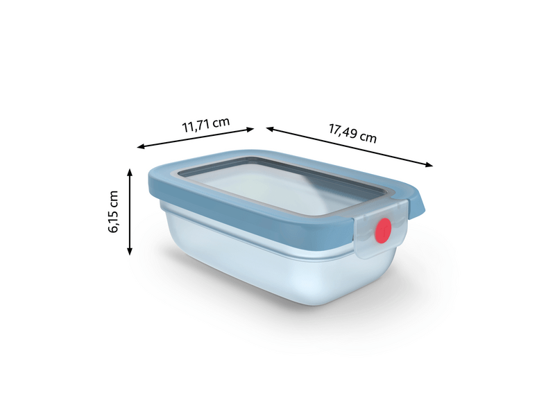 Tefal OneClick Négyszögletű tároló, 0,5l, kék (N1210110)