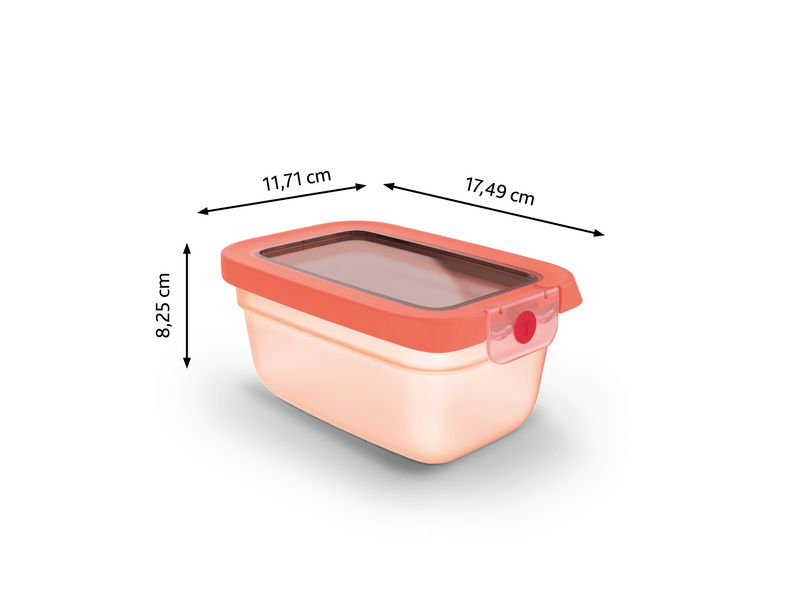 Tefal OneClick Négyszögletű tároló, 0,75l, narancs(N1210510)