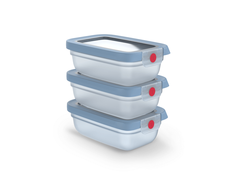 Tefal OneClick Négyszögletű tároló szett, kék (N1230510)