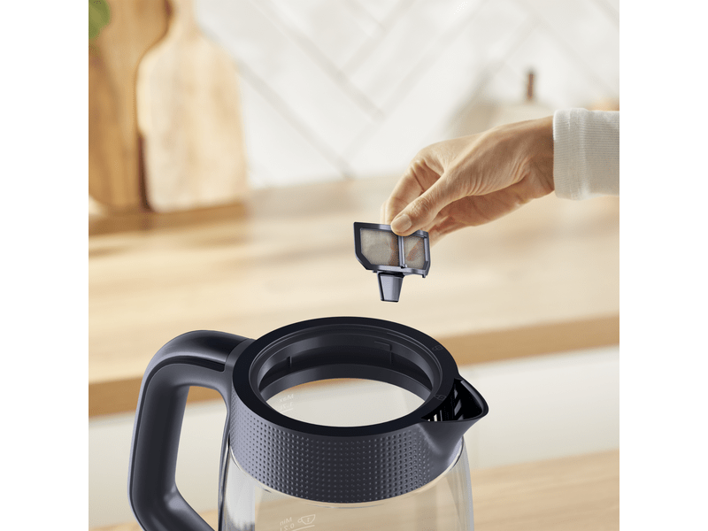 Tefal KO2G08E0 Morning Glass vízforraló, fekete