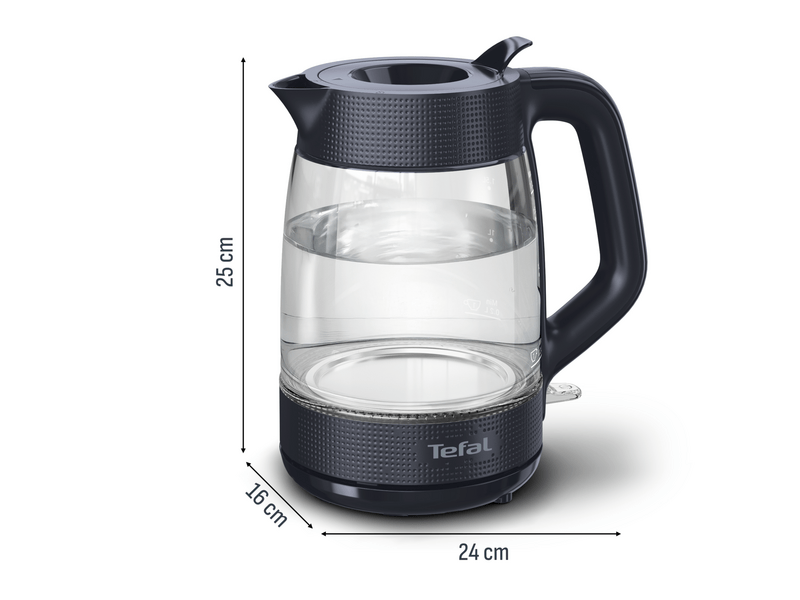 Tefal KO2G08E0 Morning Glass vízforraló, fekete