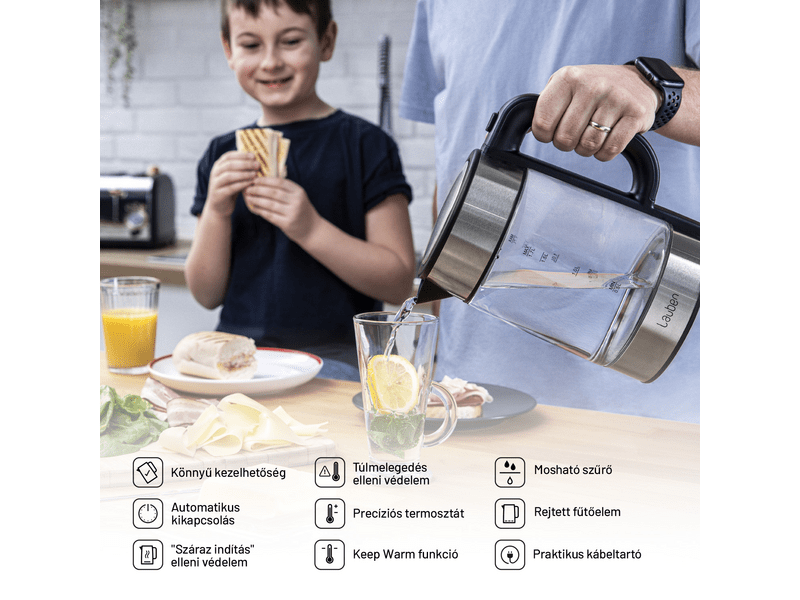 Lauben NEK17GS Üveg vízforraló