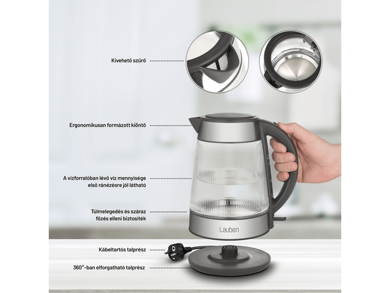 Lauben Glass Electric Kettle 17GG Vízforaló