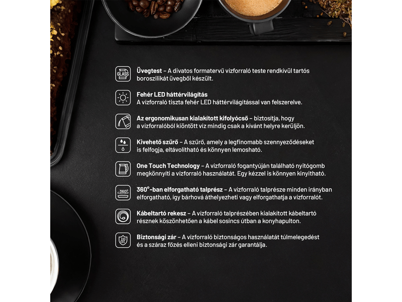 Lauben Glass Electric Kettle 17GG Vízforaló