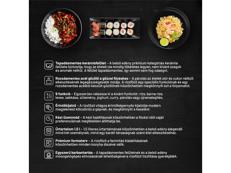 Lauben Multifunction Rice Cooker 1500BW Rizsfőző