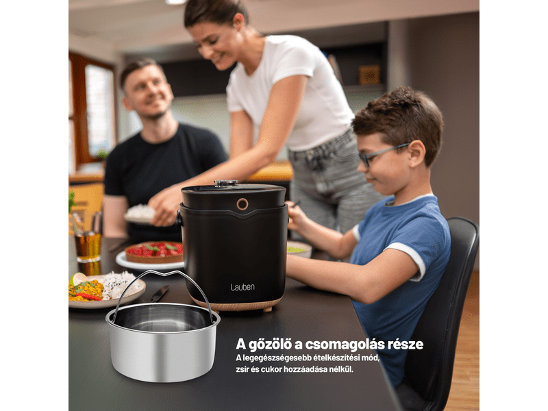 Multifunkciós rizsfőző, fekete,400W,2L