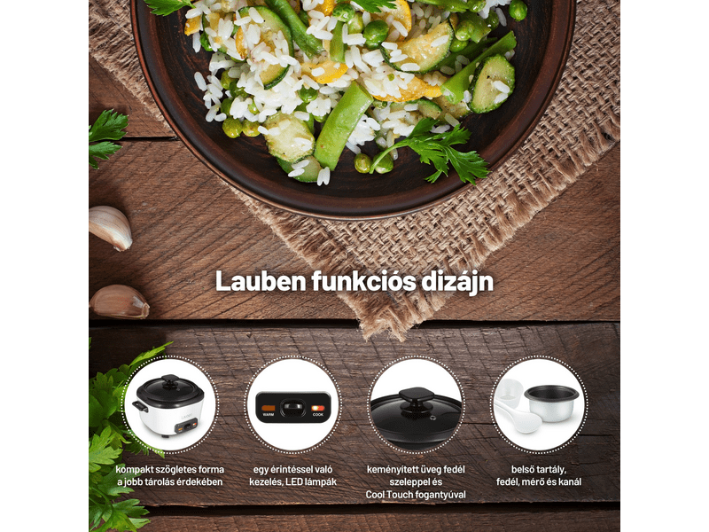 Lauben Rice Cooker Square 1000WB Rizsfőző