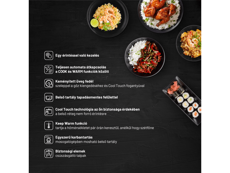 Lauben Rice Cooker Square 1000WB Rizsfőző