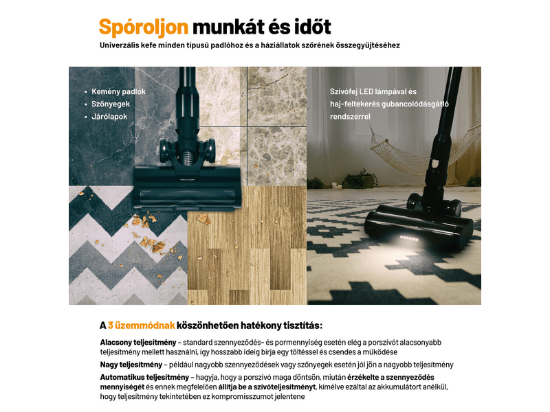 Lauben NSV2V1P400BC 2in1 Pet Plus kéziporszívó