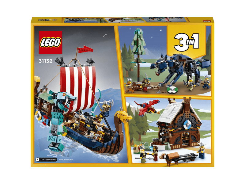 LEGO® Creator Viking hajó és a Midgard kígyó (31132)