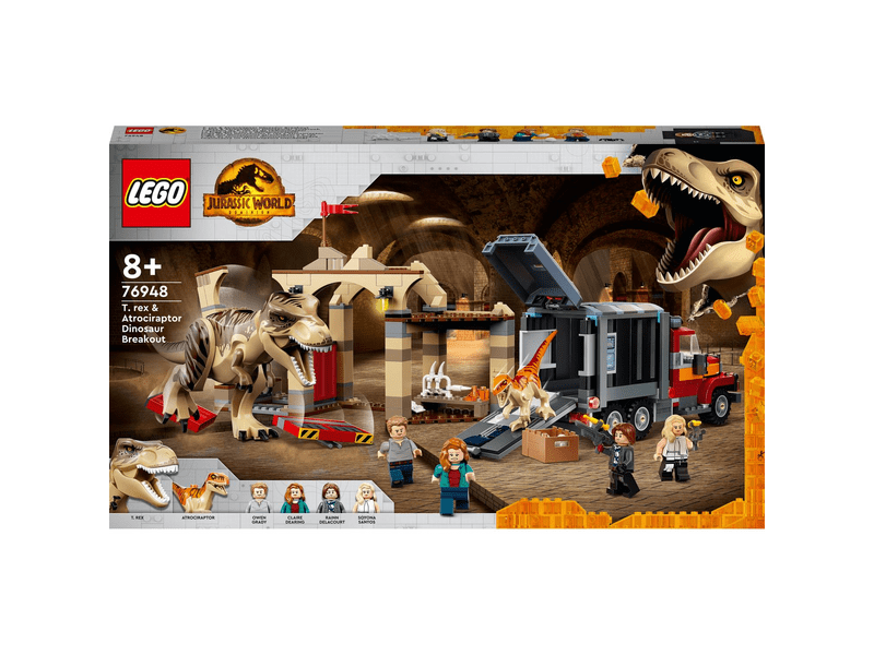 LEGO® Jurassic World™ T-Rex és Atrociraptor dinoszaurusz szökése (76948)