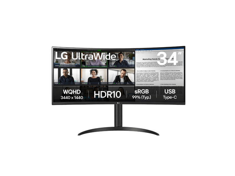 LG 34WR55QK-B.AEU 34” UltraWide™ Ívelt monitor