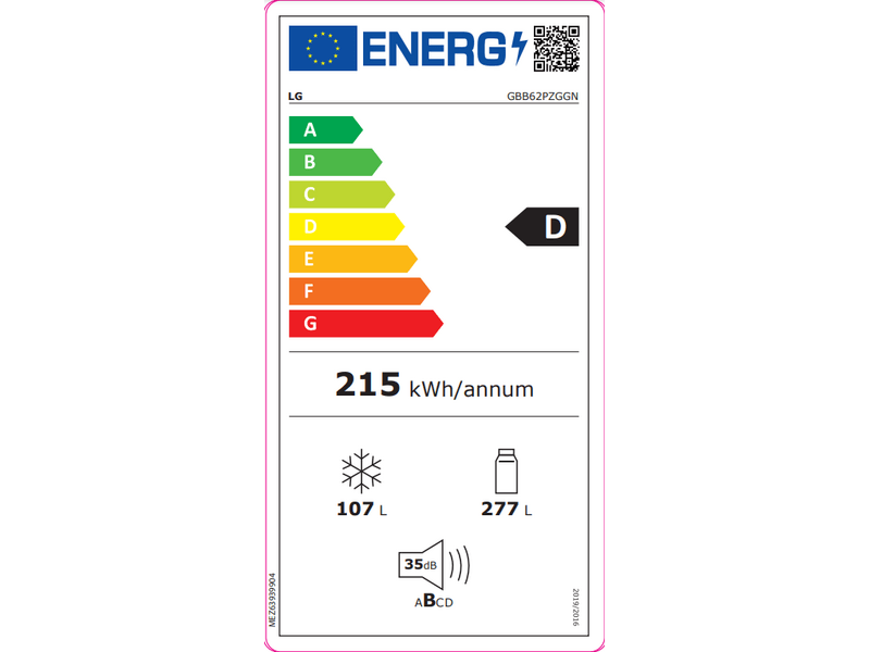 LG GBB62PZGGN Alulfagyasztós hűtőszekrény