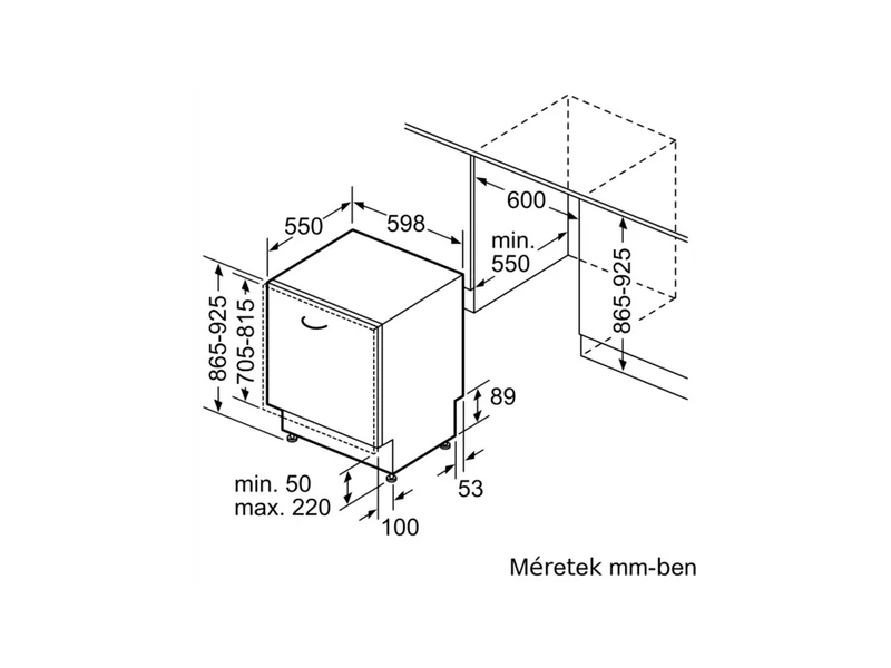 Bosch SBH4HCX48E Beépíthető integrált mosogatógép