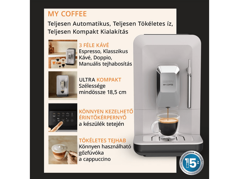 Krups EA201BE0 My Coffee Automata kávéfőző, krém