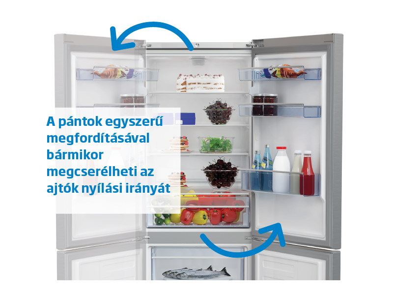 BEKO RCNA366K40XBN Alulfagyasztós kombinált hűtőszekrény