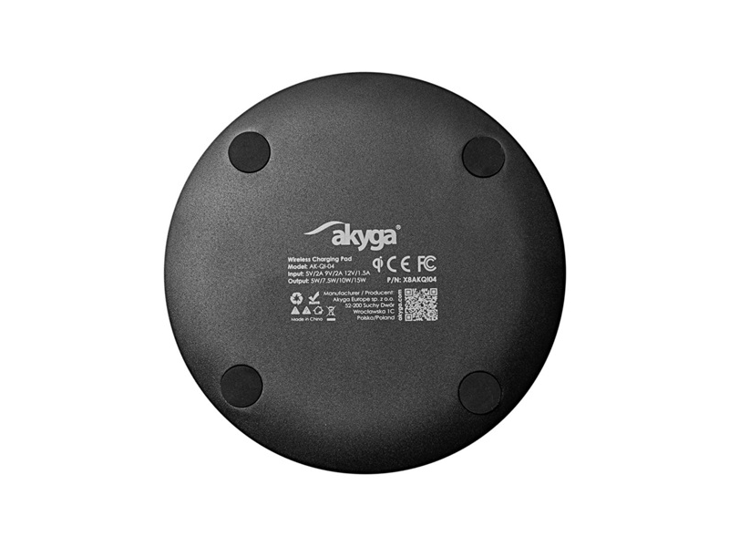 MOB Akyga AK-QI-04 Qi 1.2 5-12V / max. 2A 15W vezeték nélküli töltő