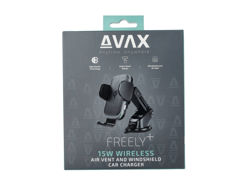 Avax WH601 Feely+ Vezeték nélküli szellőzőrácsra/szélvédőre rögzíthető autós töltő