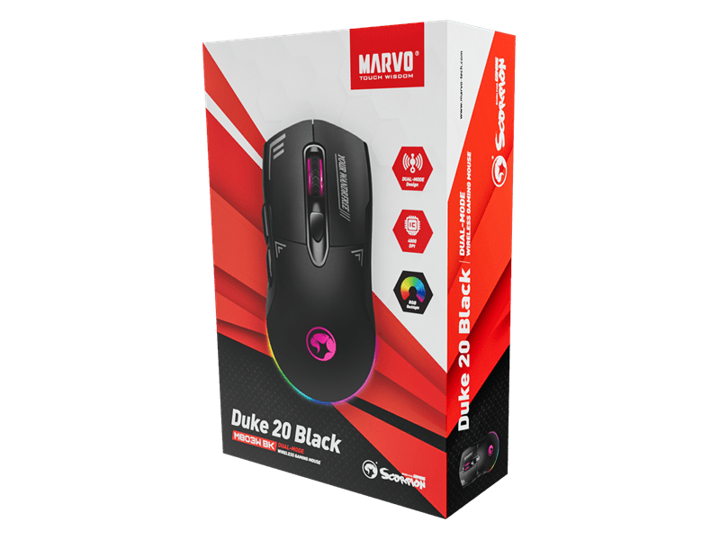 Marvo Duke 20 Vezeték nélküli egér, fekete (M803W BK)