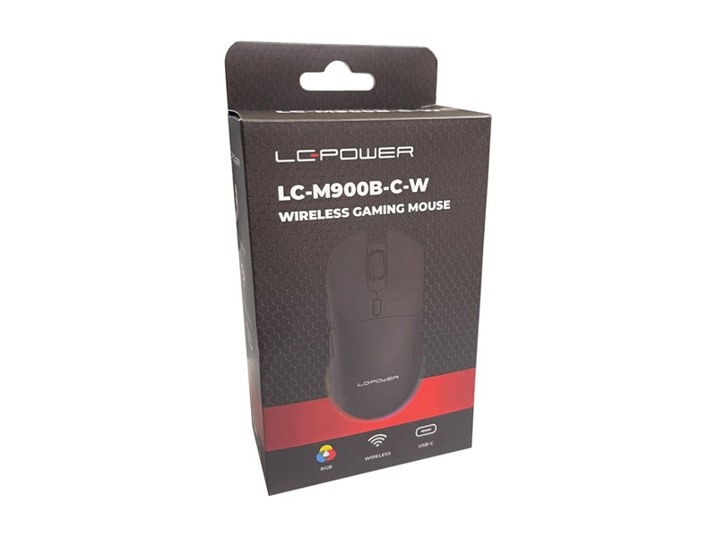 LC Power LC-M900B-C-W Vezeték nélküli Egér, Fekete