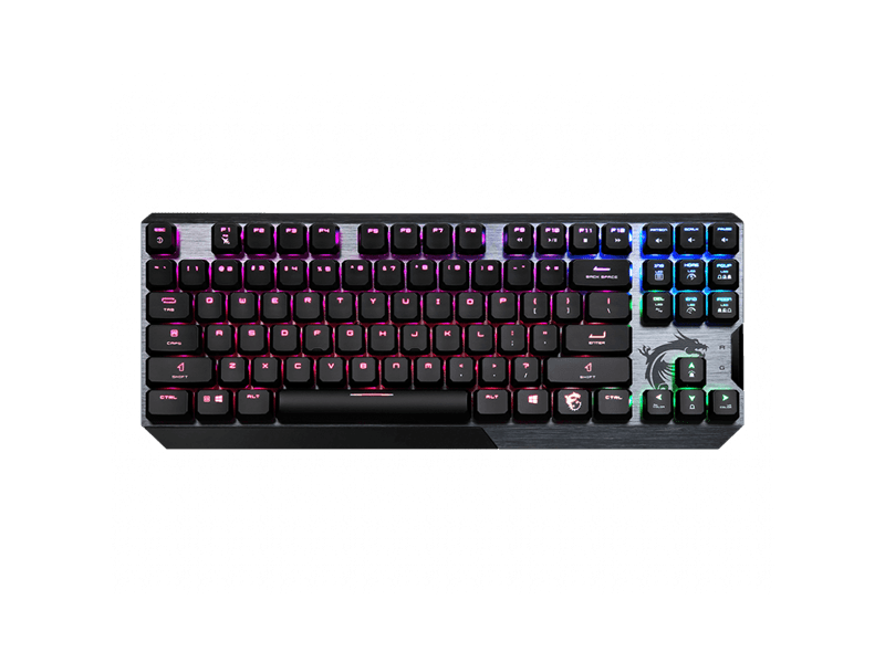 MSI Vigor Gk50 Alacsony Profilú mechanikus billentyűzet, US kiosztás