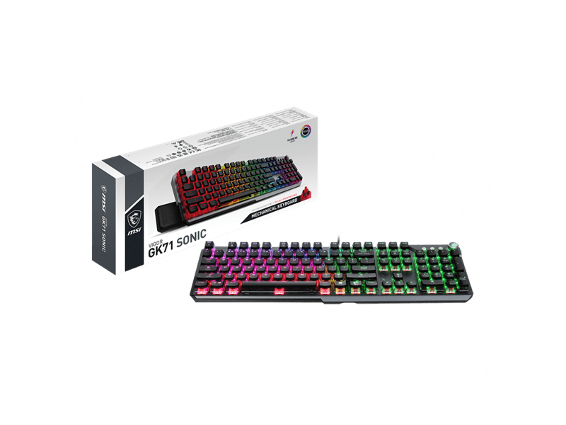MSI Vigor GK71 sonic Mechanikus billentyűzet – Red switch, US kiosztás