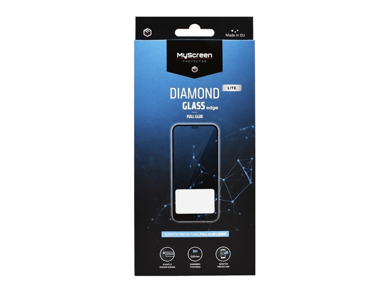 MYSCREEN DIAMOND GLASS LITE EDGE képernyővédő üveg (2.5D, full glue, 0.33mm, 9H) FEKETE