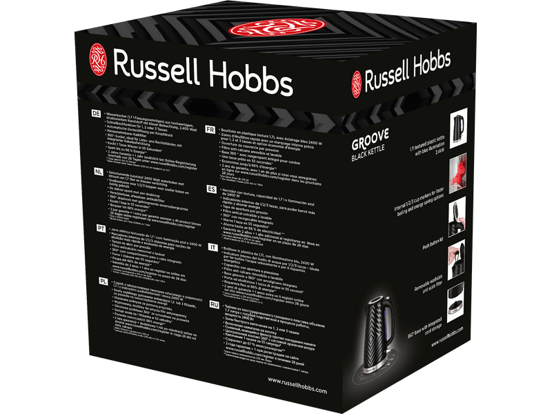 Russell Hobbs 26380-70 Groove vízforraló, fekete