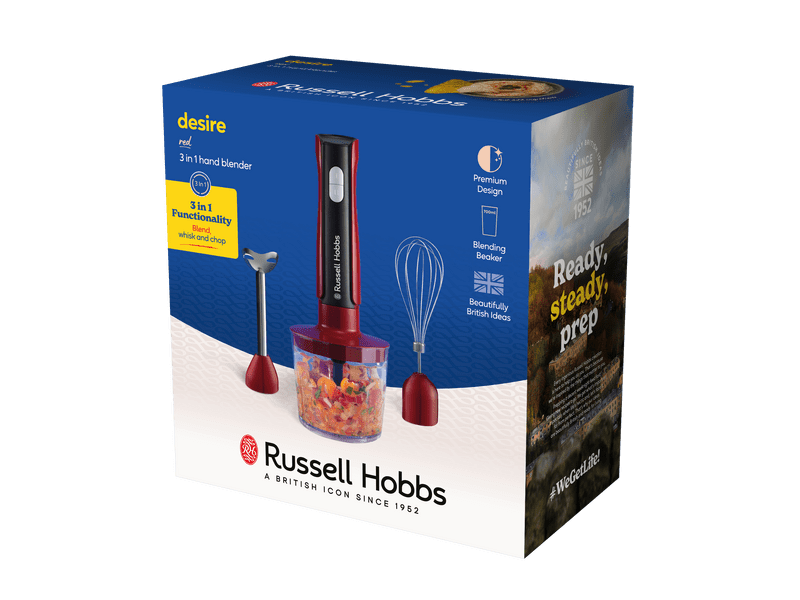 Russell Hobbs Desire 3u1 štapni blender 500W, crveni (27140-56)
