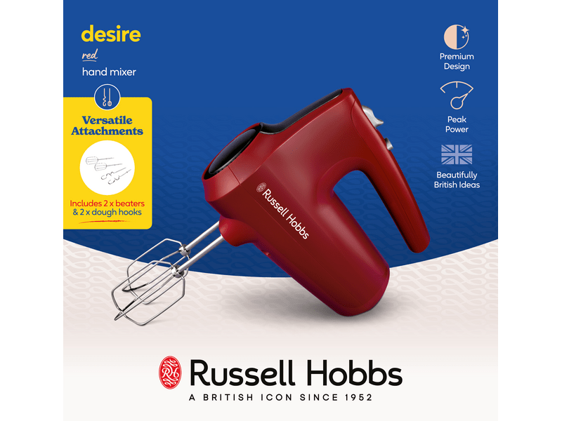 Russel Hobbs Desire ručni mikser 350W, crveni (27150-56)