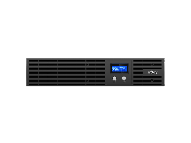 NJOY Szünetmentes 2200VA - Argus 2200 (4 IEC C13, line-interaktív, RJ45, RS232, USB, szoftver, LCD kijelző, 2U rack)