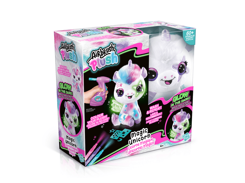 Airbrush Plush Színezhető sötétben világító unikornis (OFG274)