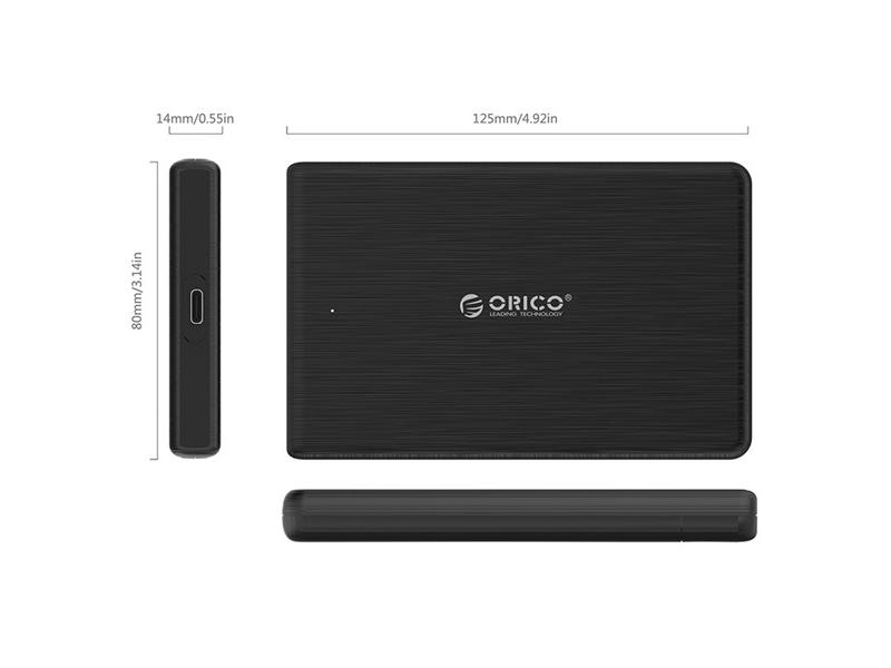Orico 2189C3-BK-BP Külső HDD/SSD Ház, 2.5