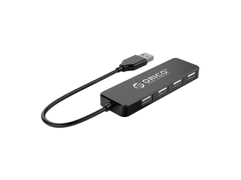 Orico USB2.0 Hub - FL01-BK/99/ (4 port, Bemenet: USB-A, Kimenet: 4xUSB-A, fekete)