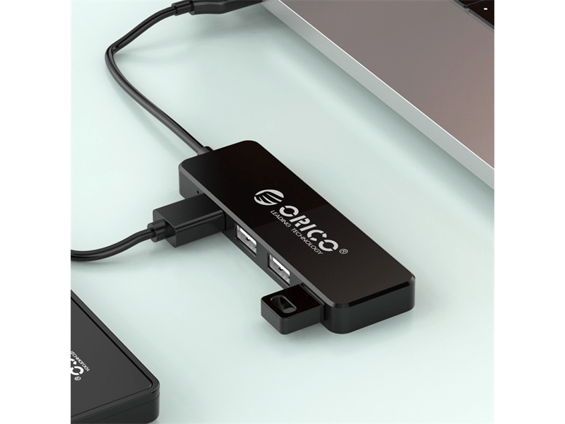 Orico USB2.0 Hub - FL01-BK/99/ (4 port, Bemenet: USB-A, Kimenet: 4xUSB-A, fekete)