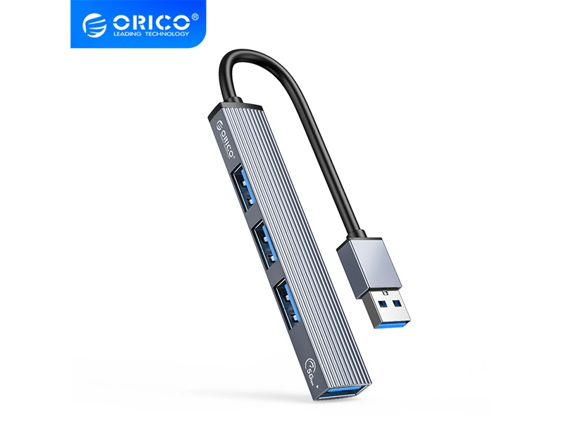 Orico USB3.0 Hub - AH-A13-GY (4 port, Bemenet: USB-A, Kimenet: 1xUSB-A3.0+3xUSB-A2.0, szürke)