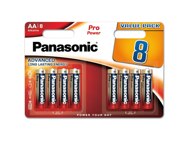 Panasonic LR6PPG/8BW 1,5V AA/ceruza tartós alkáli elem, 8 db